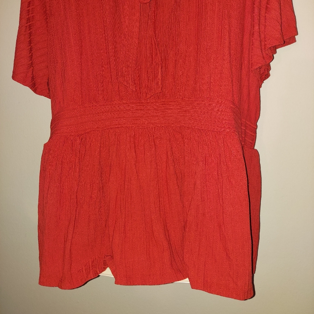 Torrid Pointelle Rib V-Neck Babydoll Top - Picture 6 of 11